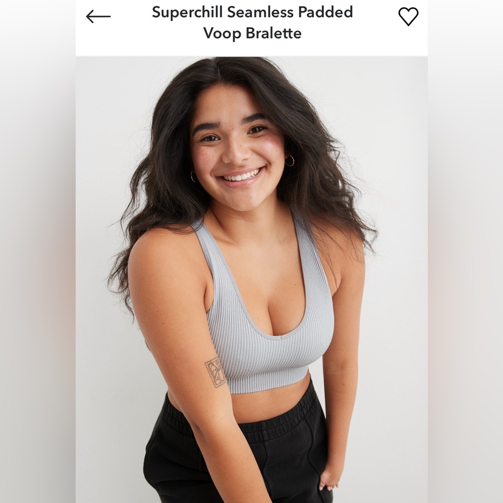 Aerie Gray Voop Bralette Size M